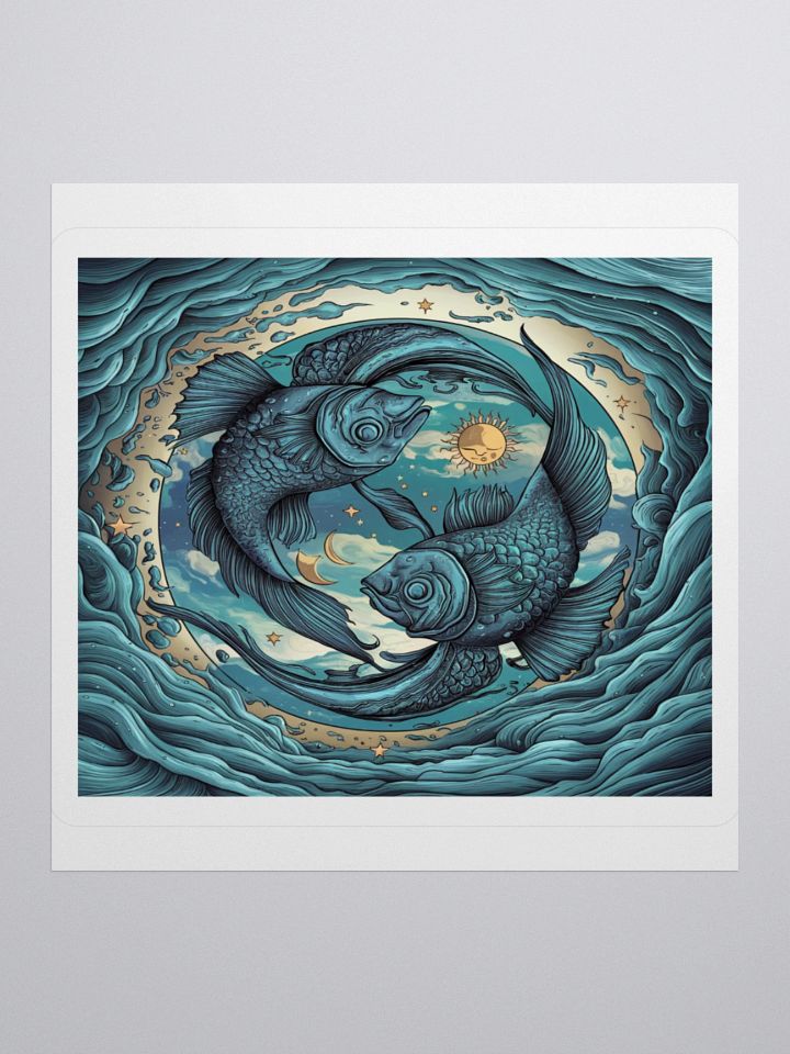 Exclusive Pisces Yin-Yang Fish Sticker - Perfect for Astrology Lovers! product image (1)
