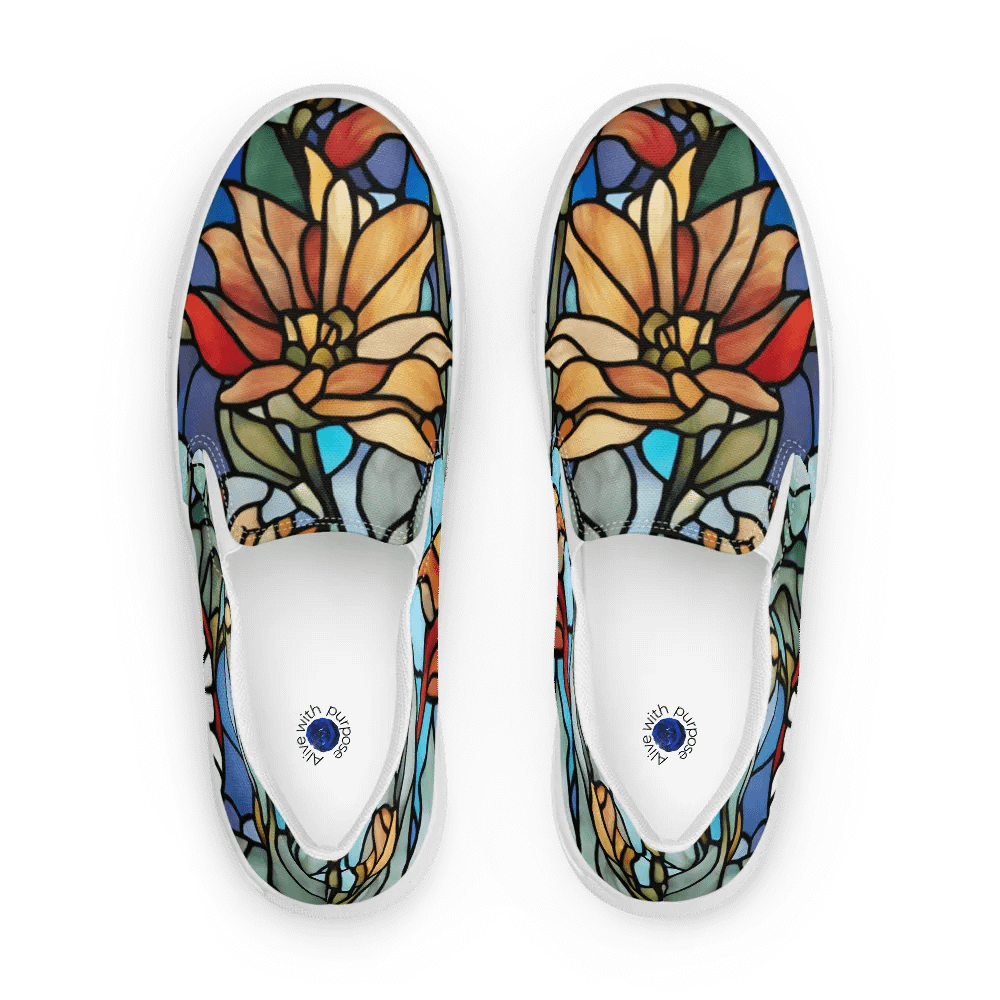 Floral Stained Glass Slip-Ons product image (1)