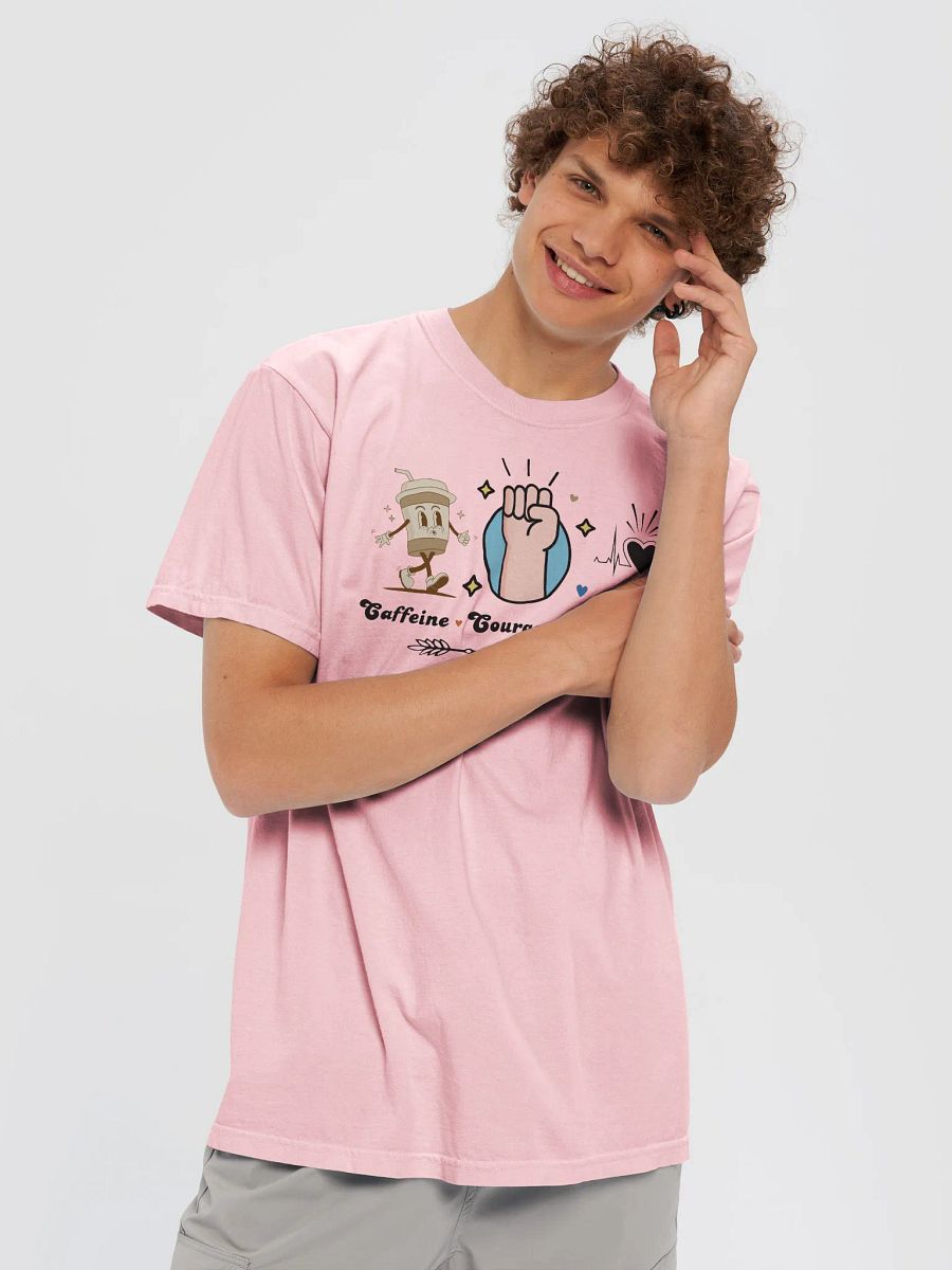 Caffeine, Courage, & Controlled Chaos Parkinson Comfort Colors T-shirt product image (3)