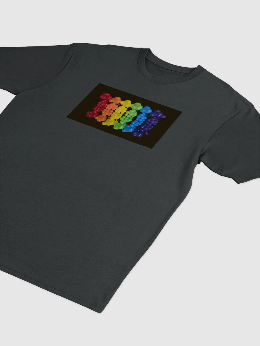 Colorful rainbow of balloon animal poodle dogs on black T-Shirt product image (3)