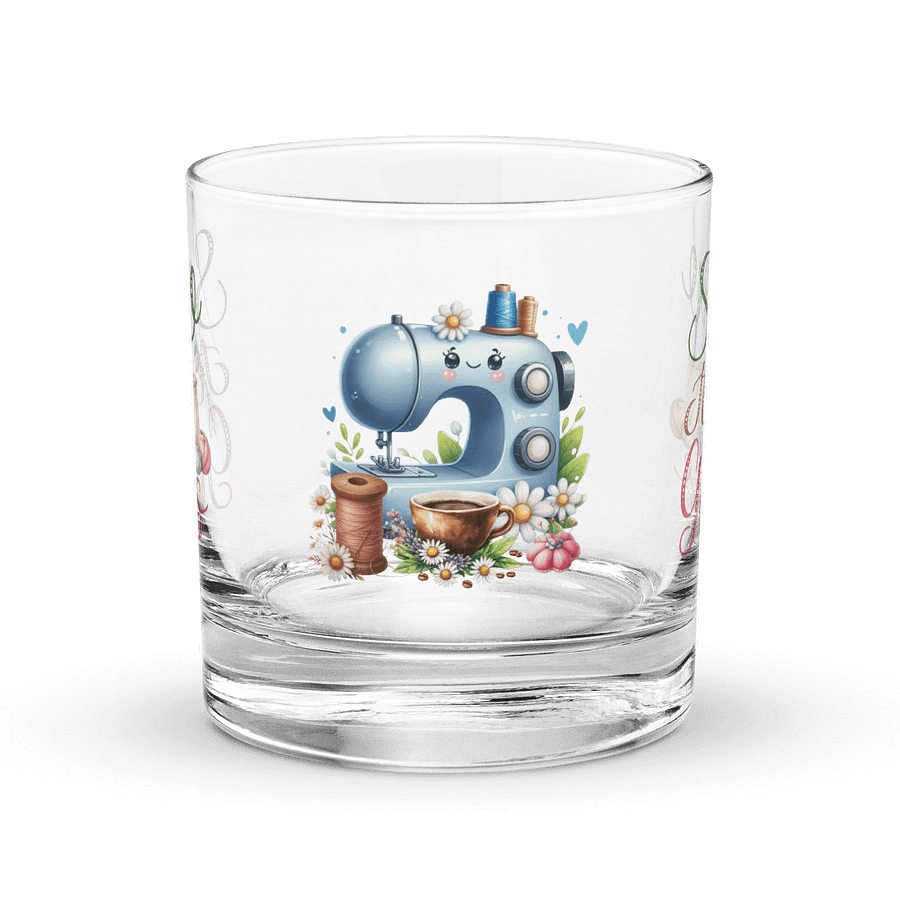 Sew It Goes Sewing Machine Rocks Glass product image (1)