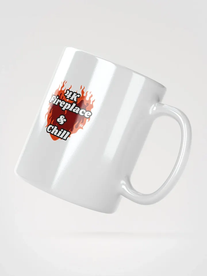 Flaming Heart - 4K Fireplace & Chill | White Glossy Mug product image (2)