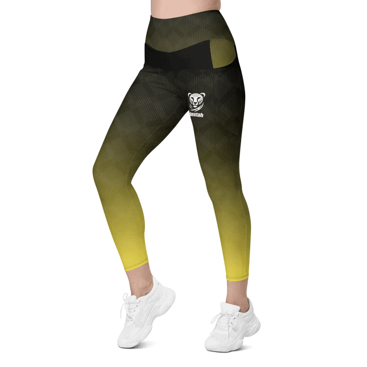 legging with pockets yellow wave product image (2)