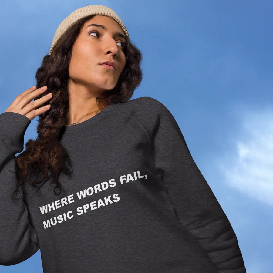 MUSIC SPEAKS TEE IN CHARCOAL product image (12)