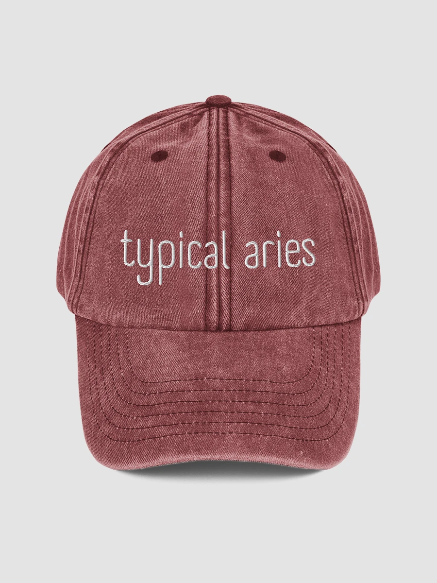 Typical Aries White on Red Vintage Wash Dad Hat product image (1)