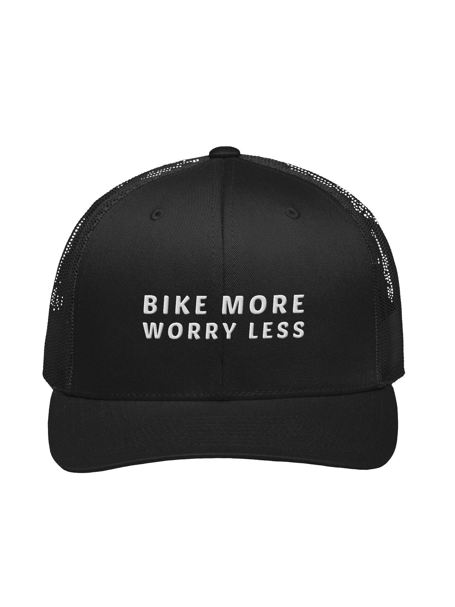 Bike more worry less cap product image (2)
