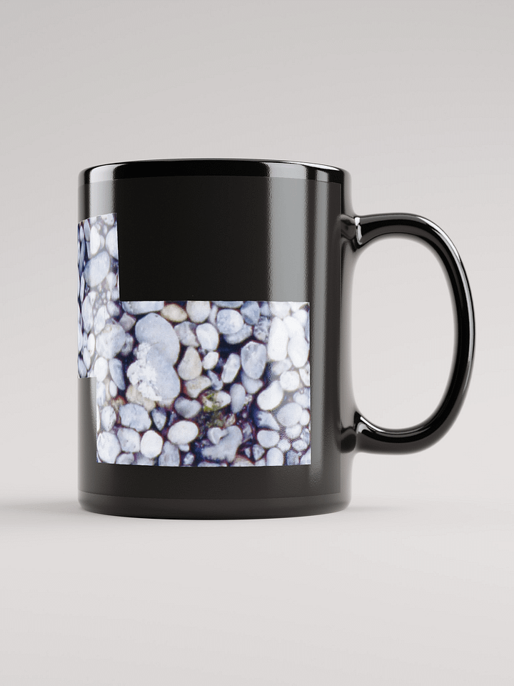 Cama Beach Rocks on black glossy mug product image (1)