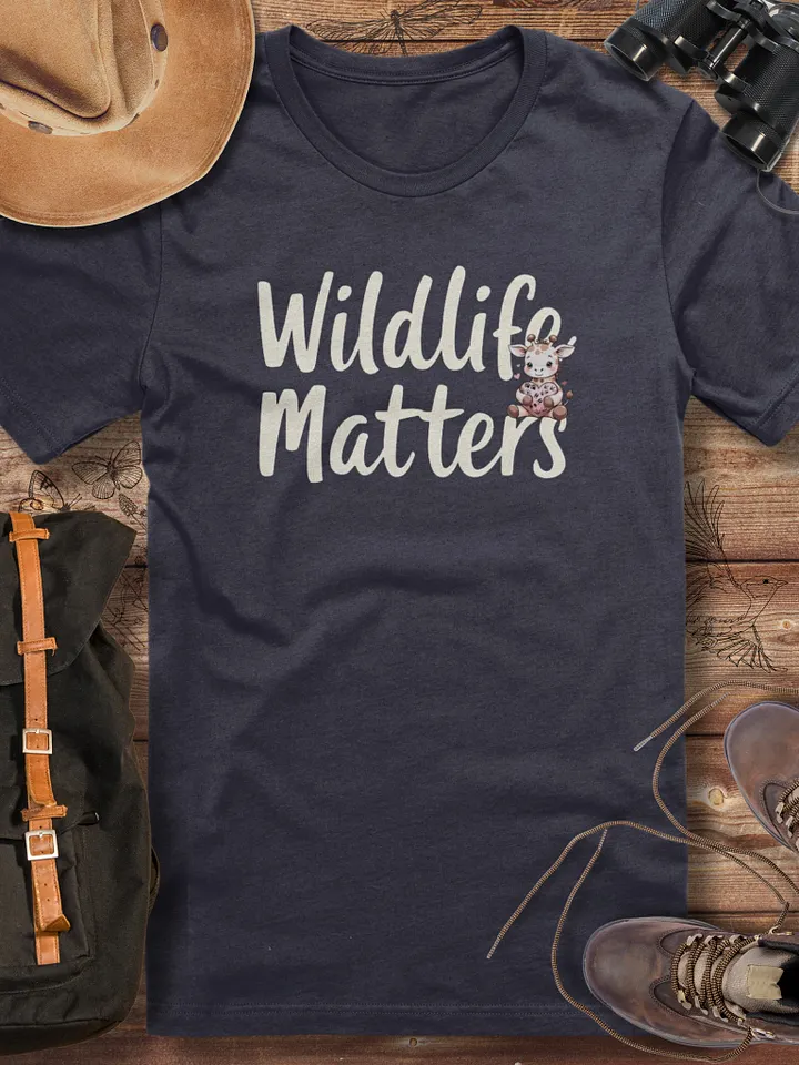 Cute Giraffe Animal Lover Tee, Conservation Awareness Shirt, Vet Tech Gift, Wildlife Rescue Unisex Graphic Tee, Wildlife Matters Giraffe T-Shirt product image (1)