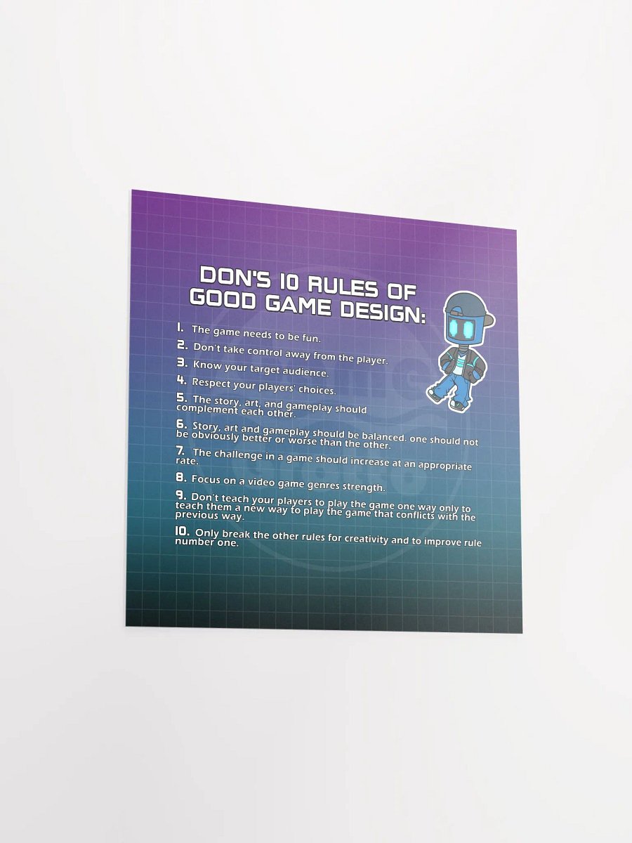 Don's 10 Rules of Good Game Design Poster product image (3)