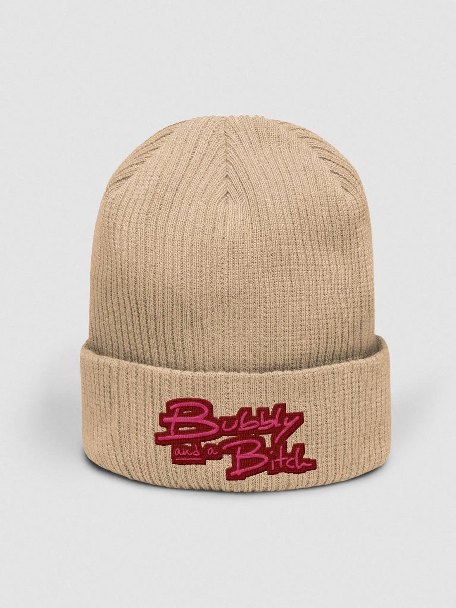 Bubbly and a B*tch (rose design) embroidered organic beanie product image (16)