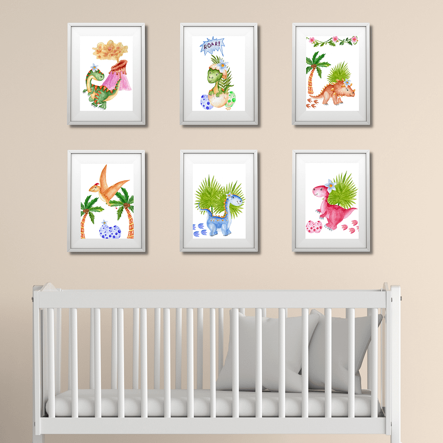 Watercolour Dinosaur Nursery Prints product image (2)