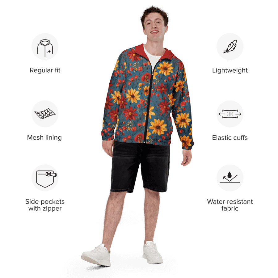 Carmine Breeze All-Over Windbreaker product image (10)
