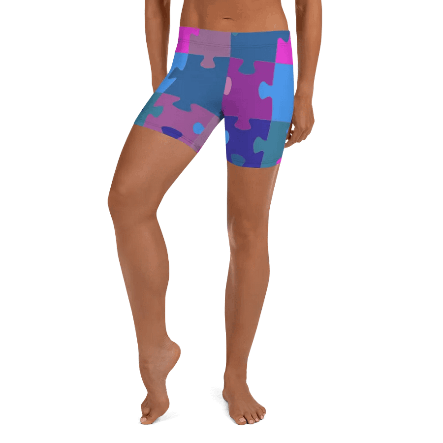 Modern Cool Multi-Colored Puzzle Pattern Shorts product image (2)