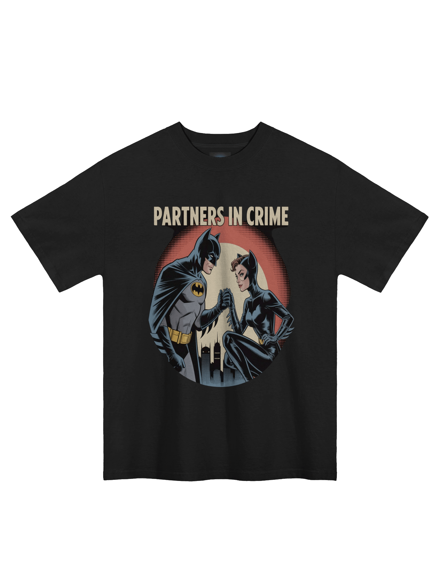 Fist of Fate: Batman & Catwoman Partners in Crime Oversized Faded T-Shirt product image (3)