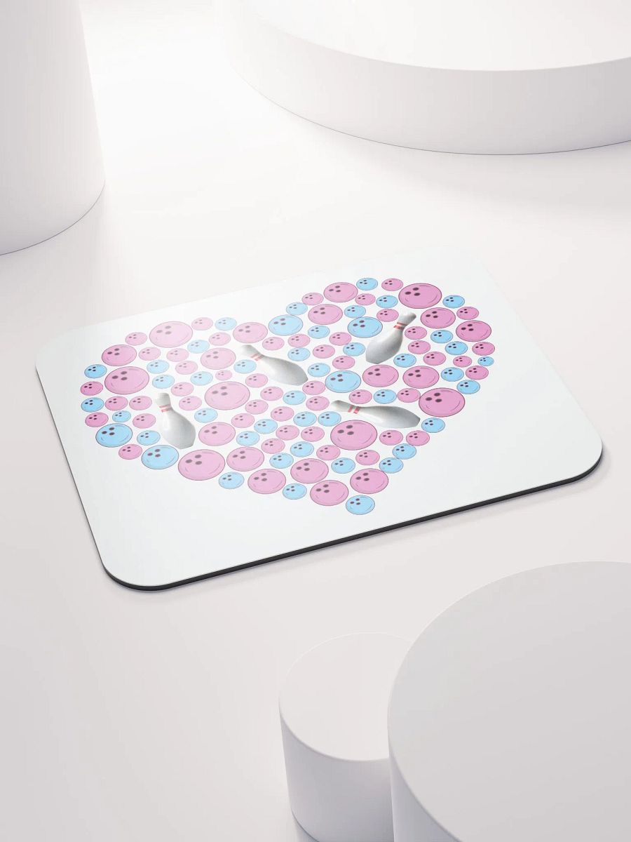 Pure Heart Bowling Pink And Blue Mouse Pad product image (4)