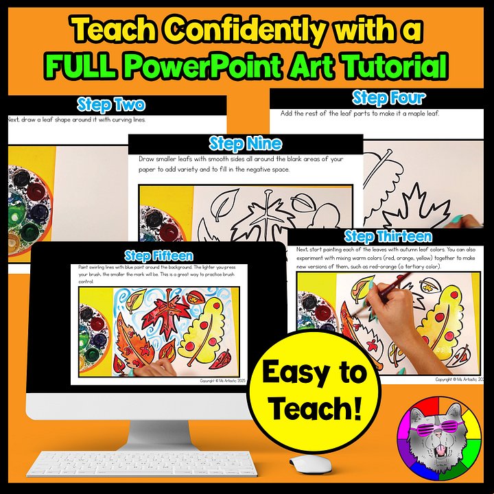 Autumn Falling Leaves Art Project with Reading, Writing & Drawing Activities (Grades 1–4) product image (2)
