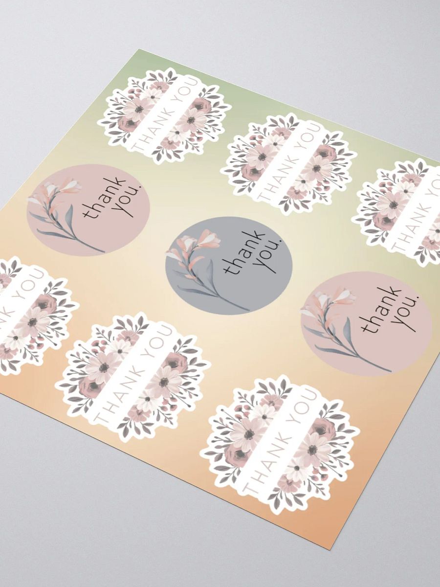 Pastel Floral Thank You Sticker Set product image (8)