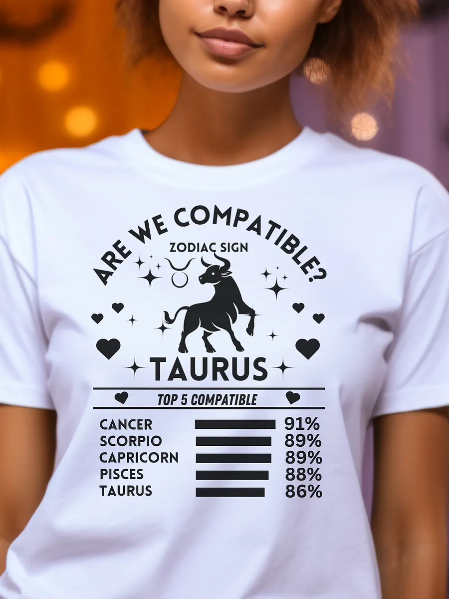 Taurus Zodiac Sign Romantic Compatibility T-Shirt - Bella Canvas 3001 Unisex Staple T-Shirt - Light Colors product image (1)
