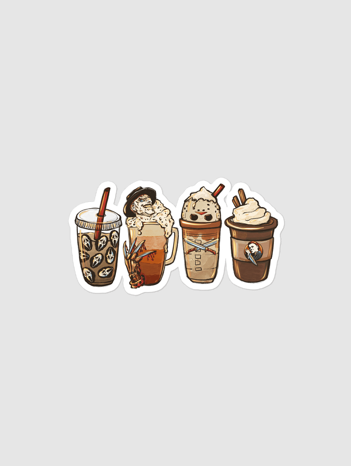 Horror Themed Coffee Kiss-Cut Sticker product image (2)