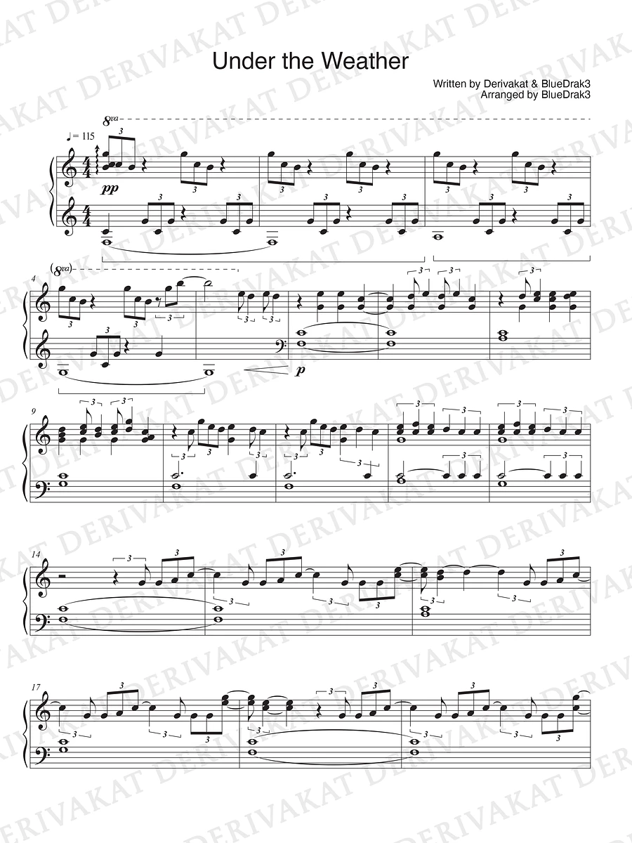 Under the Weather - Sheet Music for Piano product image (1)