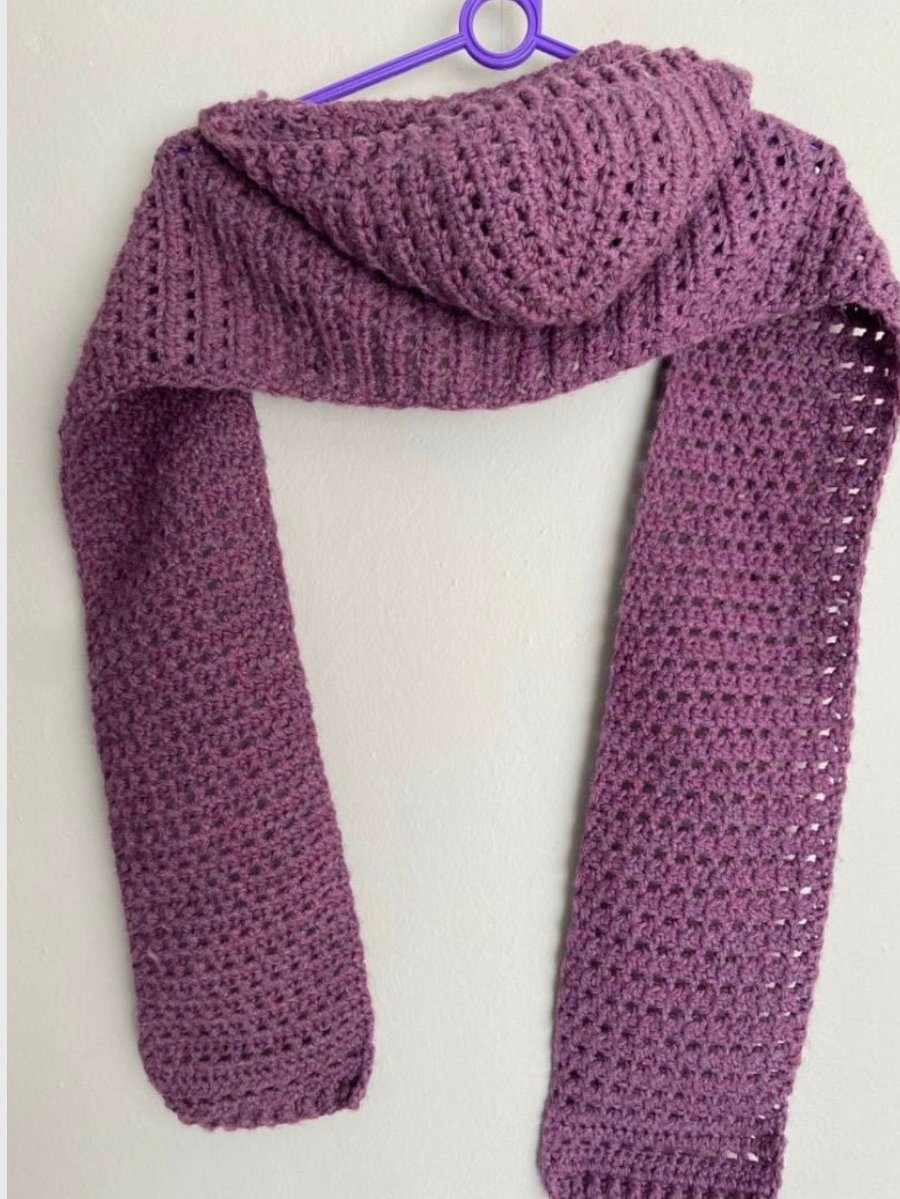 Crochet Hooded Scarf Written Pattern product image (3)