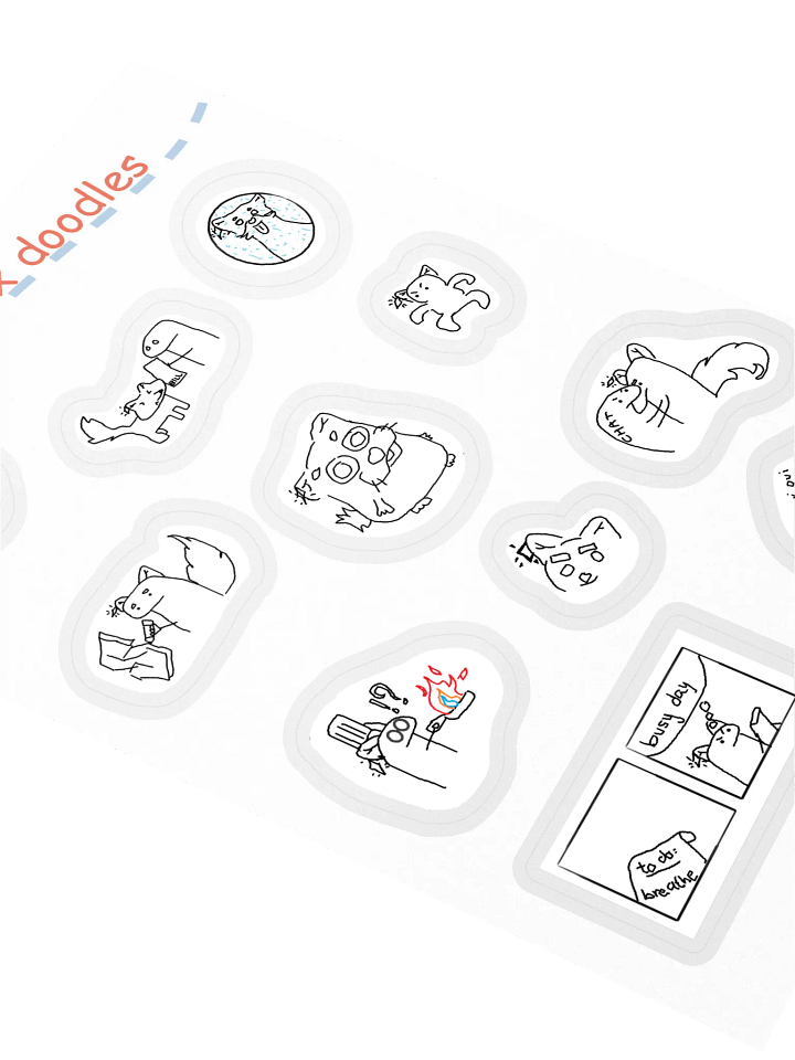 whimsical f0x doodles sticker sheet product image (2)