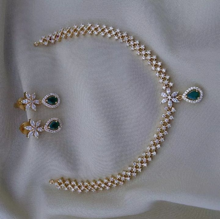 Neckless Set Bollywood Indian Bridal Party Jewellery Cz Set Wedding Women J44 product image (2)