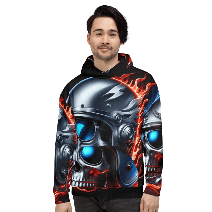 Flaming Skull - Unisex Skull Hoodie #48 product image (2)
