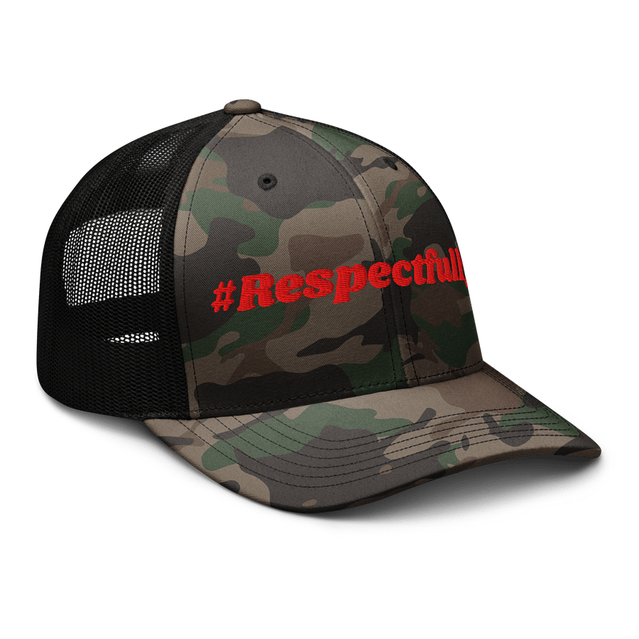 #Respectfully Camo Trucker Hat (Red) product image (6)