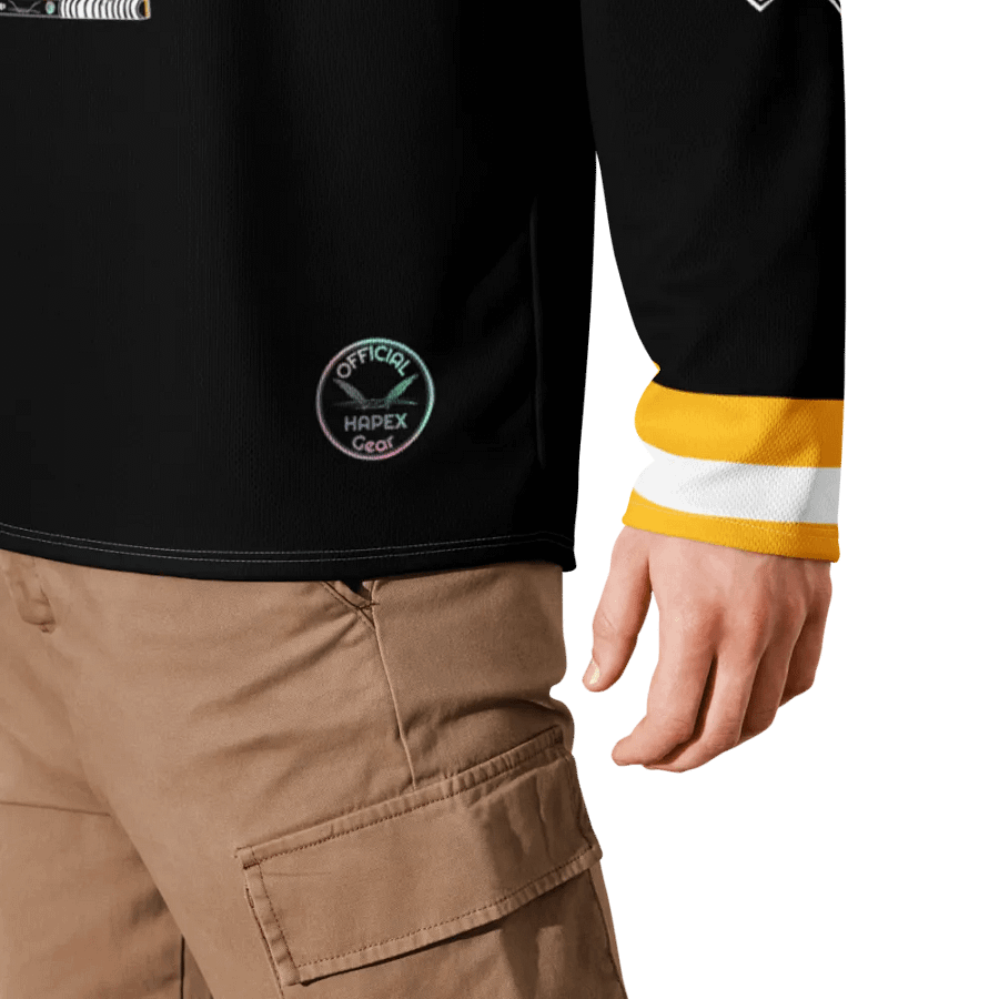 Recycled Hockey Fan Jersey - Black - White HApex Gear White Logo product image (5)
