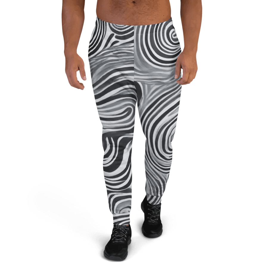 Funky Black and White Noir Liquid Tie-Dye Men's Joggers product image (3)