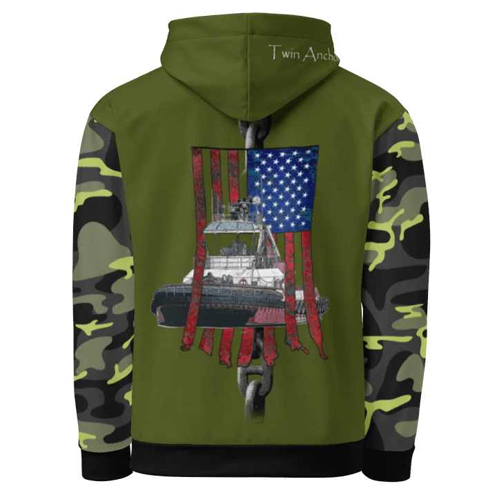 Camouflage & Green Chain Athena Tug & CE Flage Hoodie product image (1)
