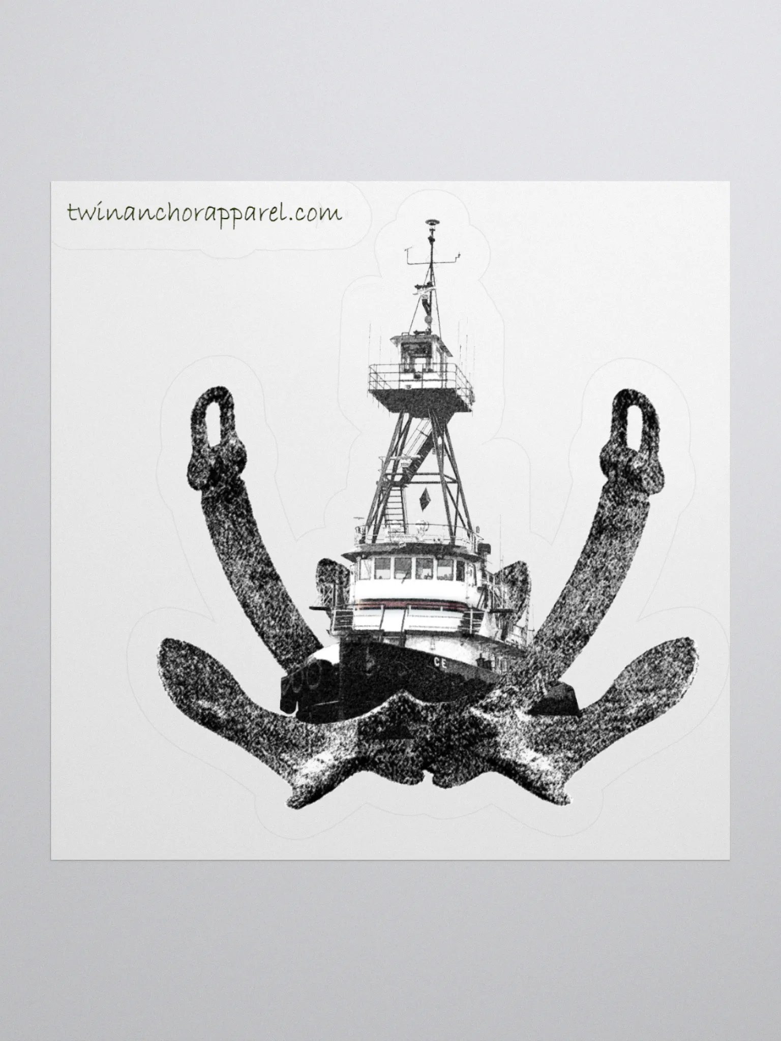 Twin Anchor & Tug CE Kiss Cut Stickers product image (1)