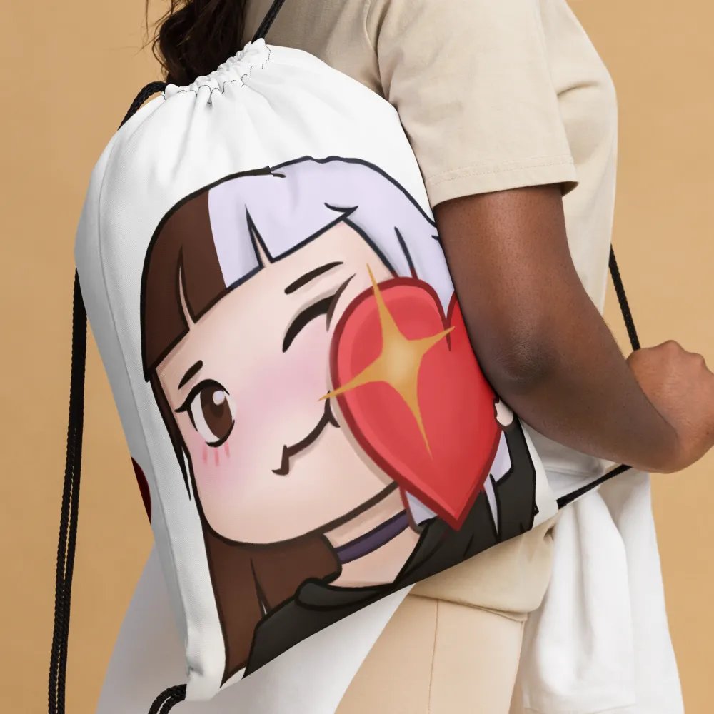 Lila Heart Drawstring Bag product image (4)