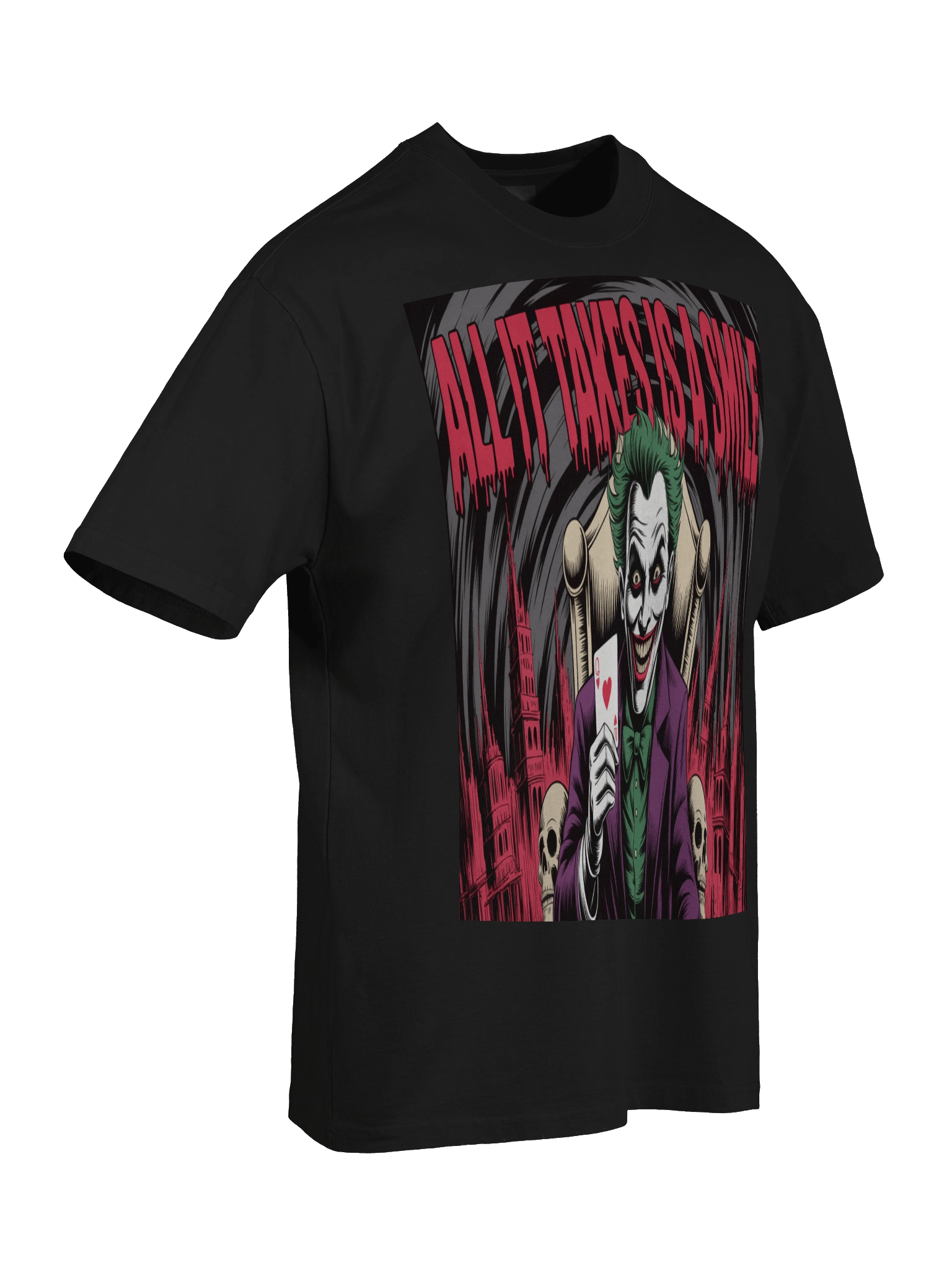 Joker 'All It Takes Is A Smile' Oversized Faded T-Shirt product image (8)
