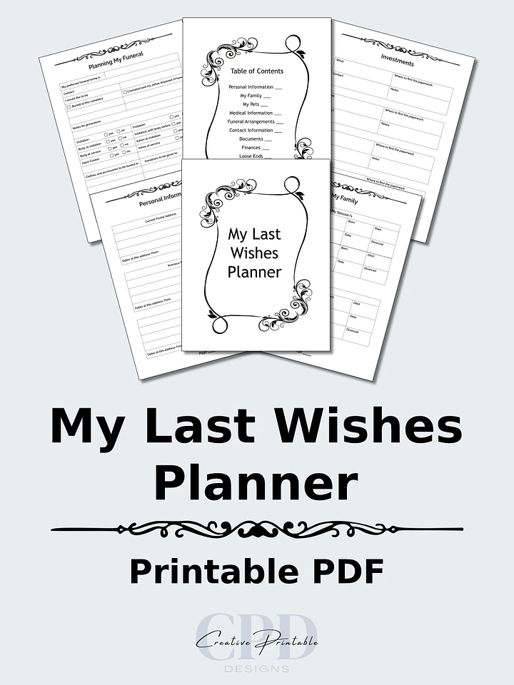 Printable My Last Wishes Planner product image (1)