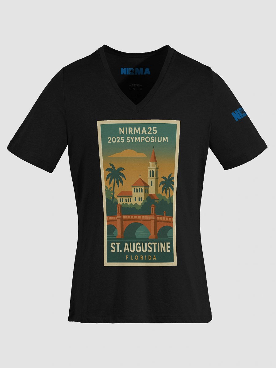 Women’s Relaxed V-Neck Tee – Vintage St. Augustine Bridge Design product image (6)