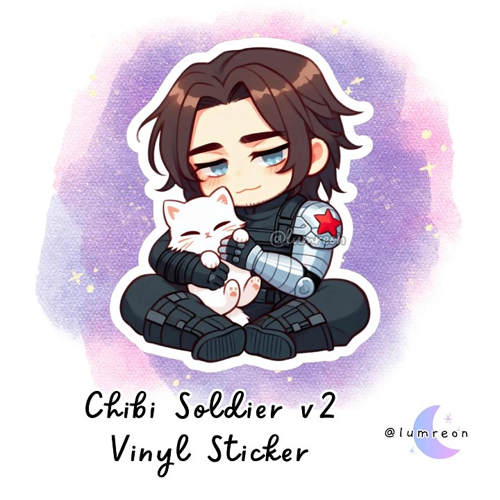 Chibi Bucky Alpine Winter Soldier Vinyl Sticker, Decal product image (1)