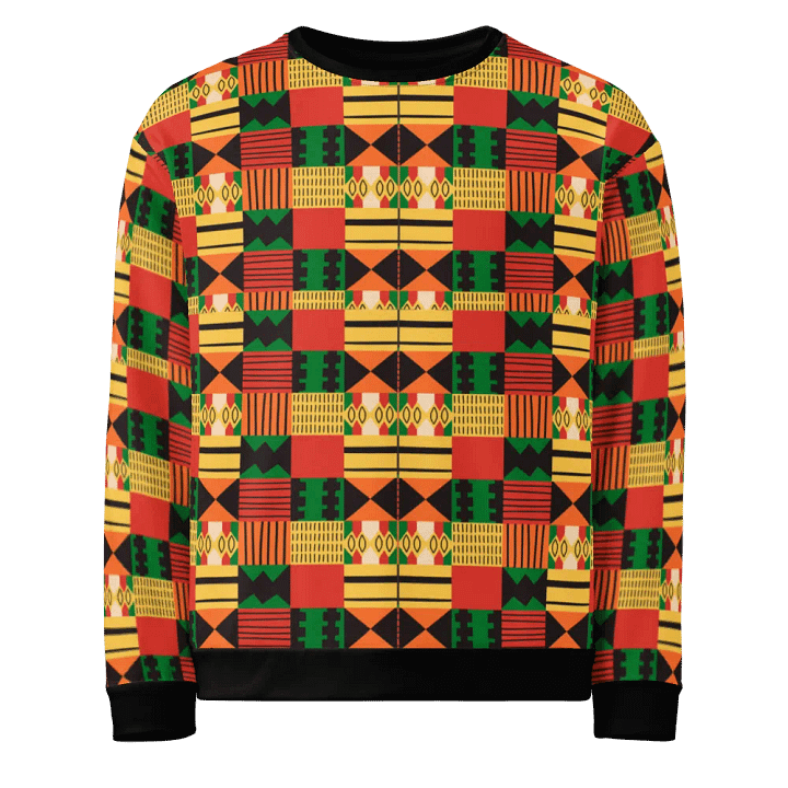 Eco-Chic: Flat African Pattern All-Over Print Sweatshirt product image (1)
