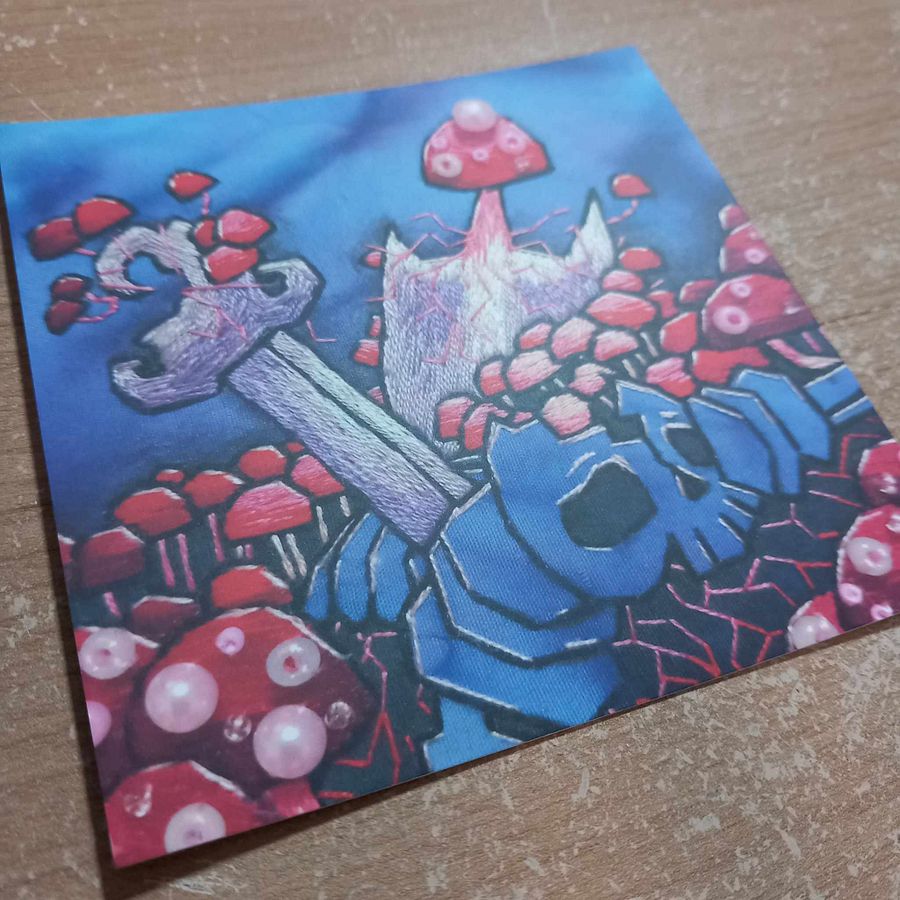 Mushroom Knight Embroidery Print product image (3)