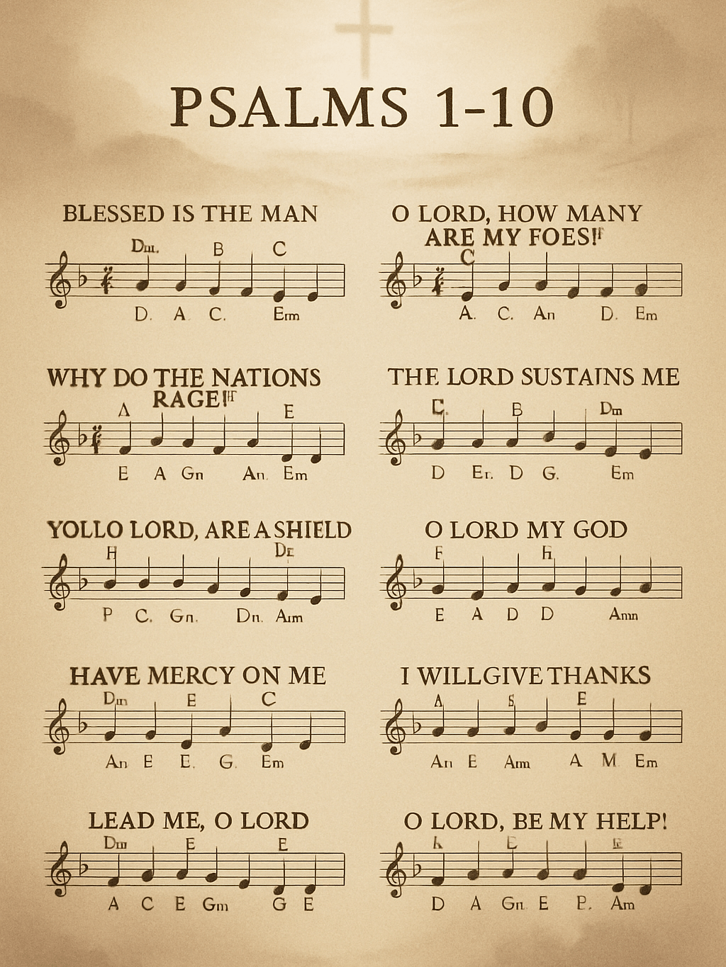 Chord sheet Psalms 1-10 remake product image (1)