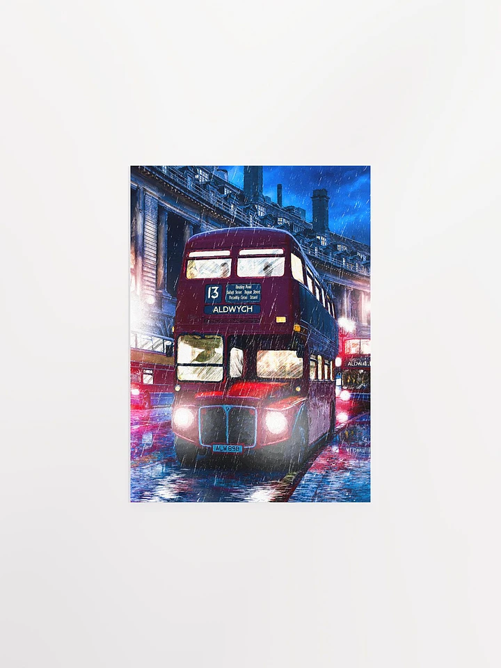 Routemaster Bus – Rainy London Matte Poster product image (1)