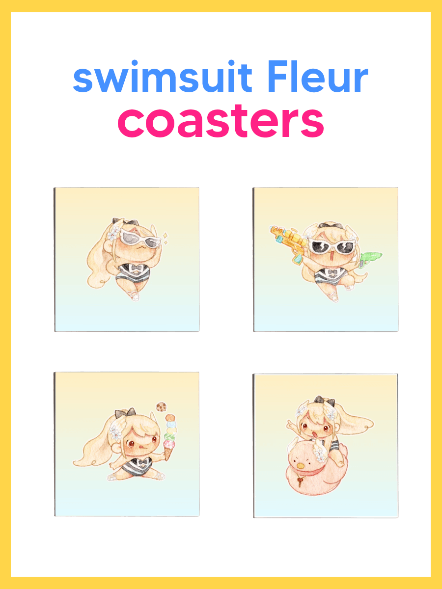 ☀︎ swimsuit Fleur acrylic coasters - PREORDER ☀︎ product image (1)