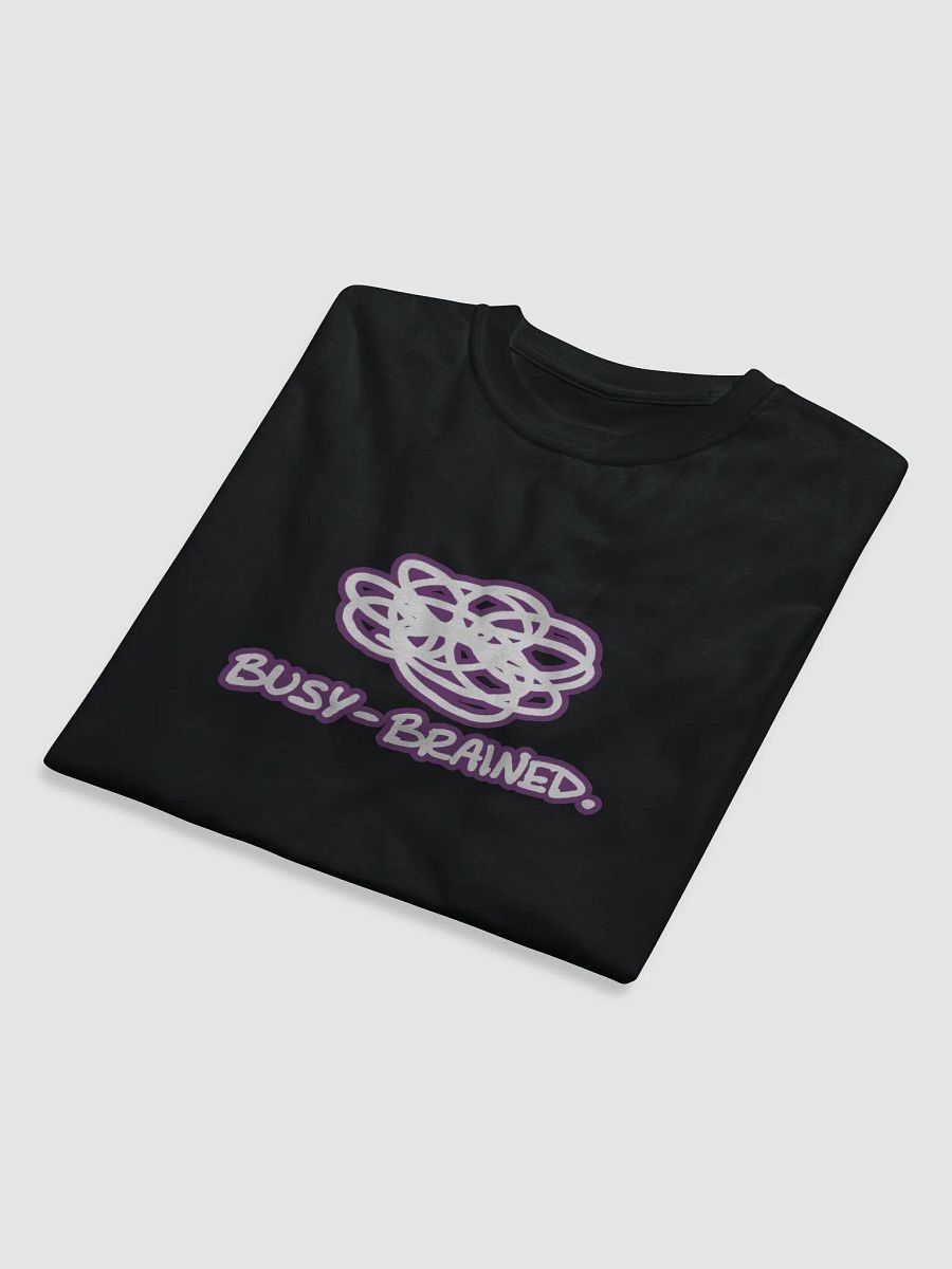 BUSY-BRAINED (lined design, #763D7D) unisex eco tee product image (8)