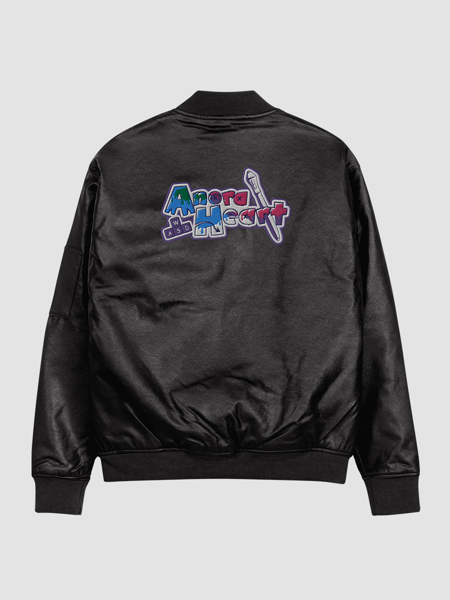 Faux Leather Bomber Jacket With Anora Logo product image (3)