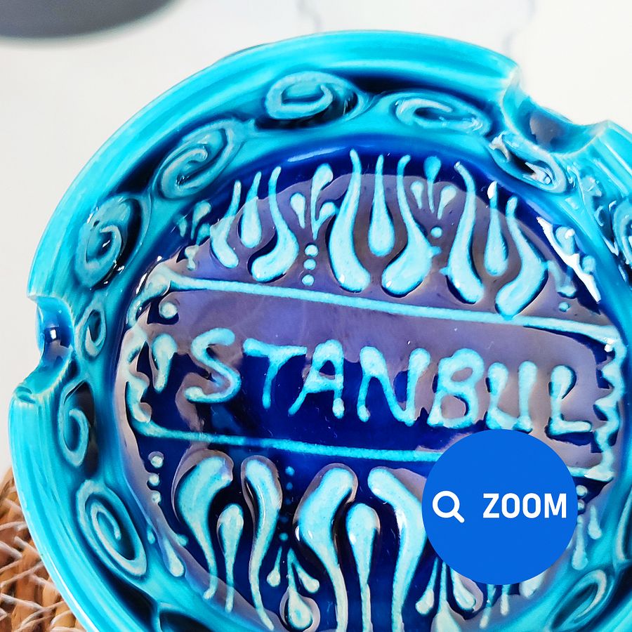 Small ceramic turquoise ashtray (small, 8 cm) — handmade pottery, handmade ceramic, home decor, handmade gift, Turkish ceramic product image (5)