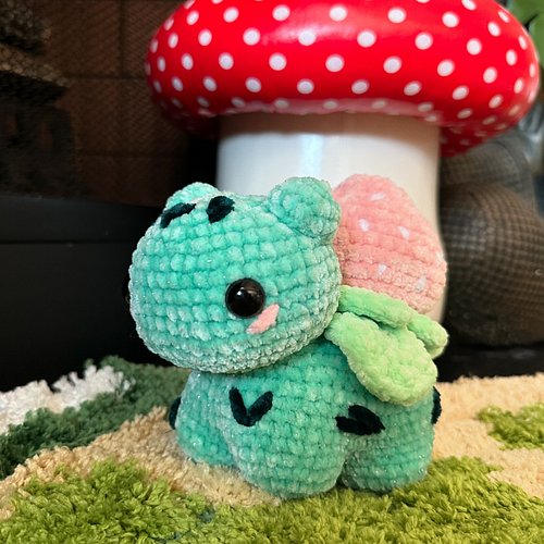 This strawberry bulbasaur is our 10 months marker of crocheting actively and it has truly been the best 10 months of our live...
