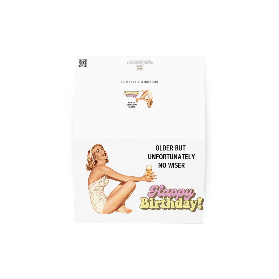 Older But Unfortunately No Wiser Retro Birthday Card product image (3)