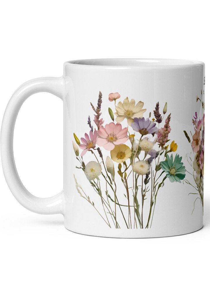 Personalized Boho Flowers White Glossy Mug product image (2)