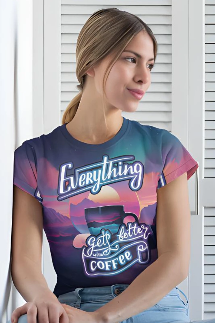 Everything Gets Better with Coffee All Over Print T-shirt product image (1)